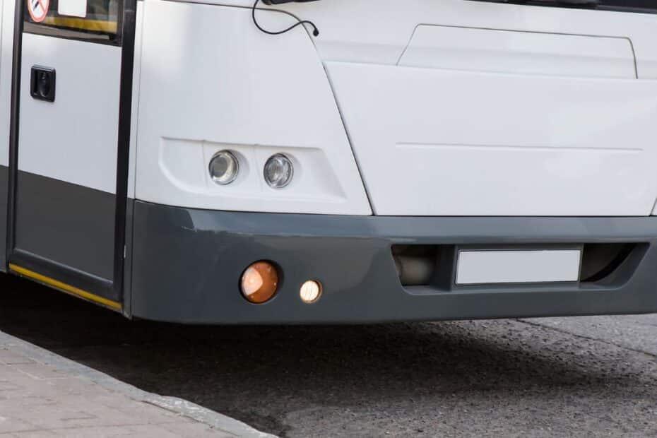 bus front on the road