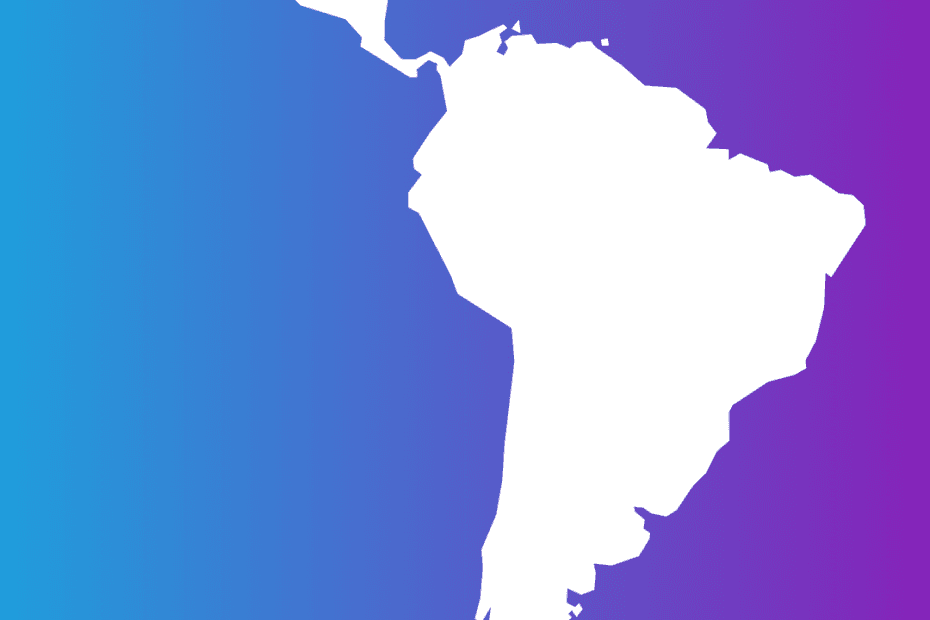 Latin America map in white